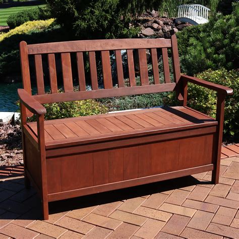 cheap outdoor timber storage bench seat